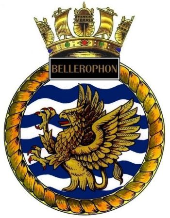 Coat of arms (crest) of the HMS Bellerophon, Royal Navy