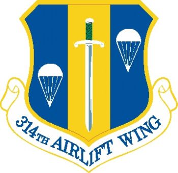 Coat of arms (crest) of the 314th Airlift Wing, US Air Force