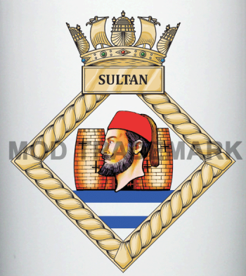 Coat of arms (crest) of the HMS Sultan, Royal Navy