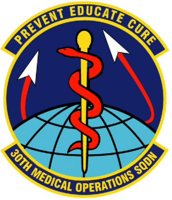 Coat of arms (crest) of the 30th Medical Operations Squadron, US Air Force
