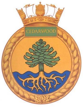 Coat of arms (crest) of the HMCS Cedarwood, Royal Canadian Navy