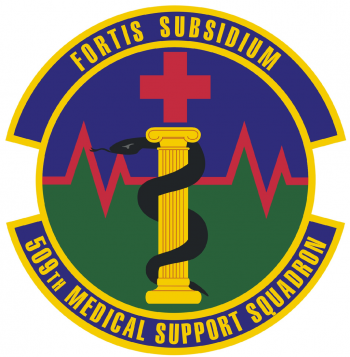Coat of arms (crest) of the 509th Medical Support Squadron, US Air Force
