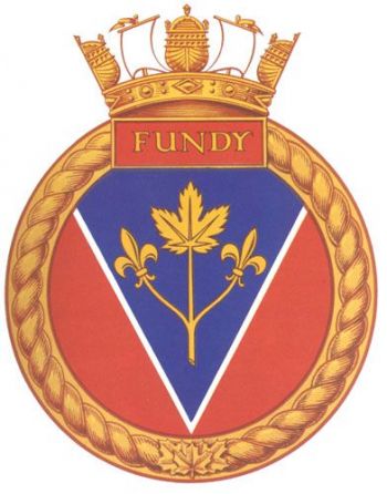 Coat of arms (crest) of the HMCS Fundy, Royal Canadian Navy