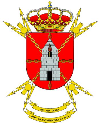 Coat of arms (crest) of the Signal Battalion II-21, Spanish Army