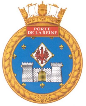 Coat of arms (crest) of the HMCS Porte De La Reine, Royal Canadian Navy