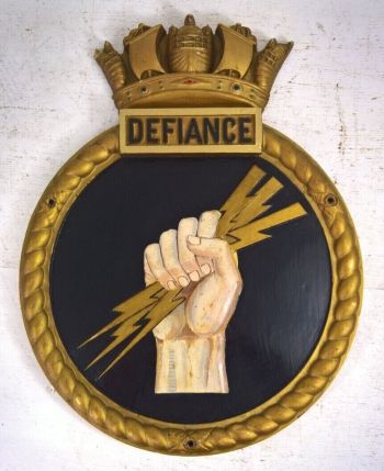 Coat of arms (crest) of HMS Defiance, Royal Navy