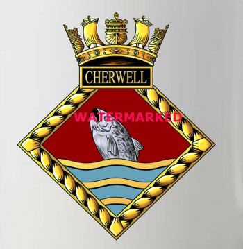 Coat of arms (crest) of the HMS Cherwell, Royal Navy