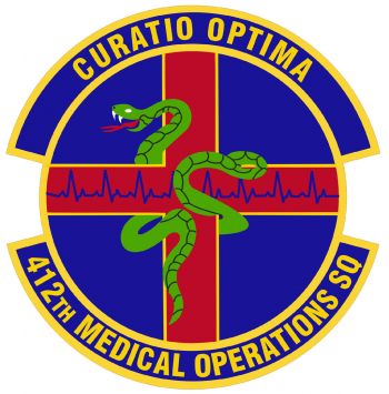 Coat of arms (crest) of the 412th Medical Operations Squadron, US Air Force
