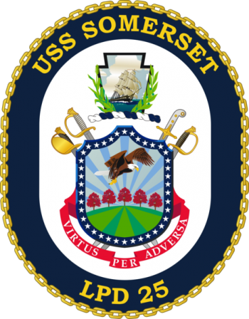 Coat of arms (crest) of the Ampibious Transport Dock USS Somerset (LPD-25), US Navy
