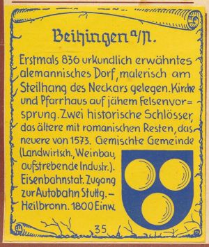 Wappen von Beihingen am Neckar/Coat of arms (crest) of Beihingen am Neckar
