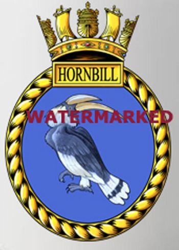 Coat of arms (crest) of the HMS Hornbill, Royal Navy