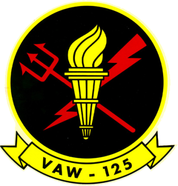 Coat of arms (crest) of the Carrier Airborne Early Warning Squadron (VAW)-125 Torch Bearers (or Tigertalis), US Navy
