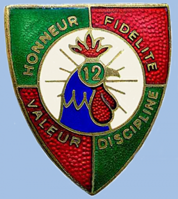 Coat of arms (crest) of the 12th Fortress Infantry Regiment, French Army