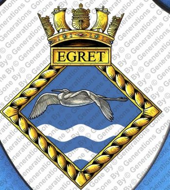 Coat of arms (crest) of the HMS Egret, Royal Navy