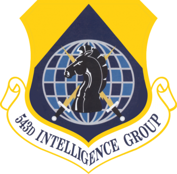 Coat of arms (crest) of the 543rd Intelligence Surveillance and Reconnaissance Group, US Air Force