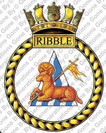 Coat of arms (crest) of the HMS Ribble, Royal Navy