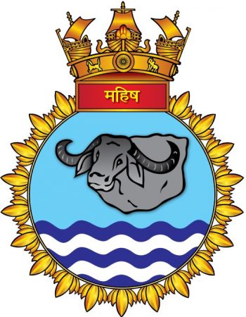 Coat of arms (crest) of the INS Mahish, Indian Navy