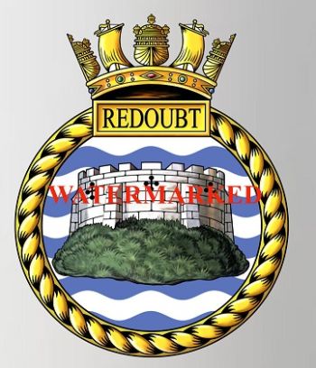 Coat of arms (crest) of the HMS Redoubt, Royal Navy