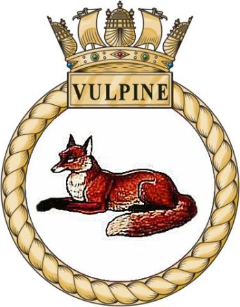 Coat of arms (crest) of the HMS Vulpine, Royal Navy