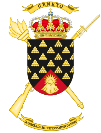 Coat of arms (crest) of the Munitions Battery 1-I-81, Spanish Army