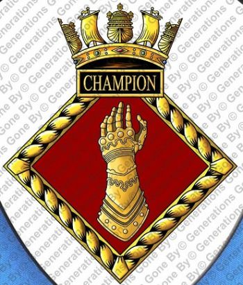 Coat of arms (crest) of the HMS Champion, Royal Navy