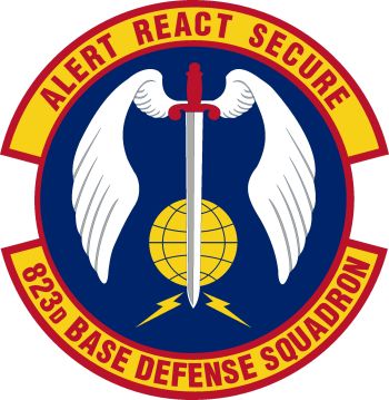 Coat of arms (crest) of the 823rd Base Defense Squadron, US Air Force