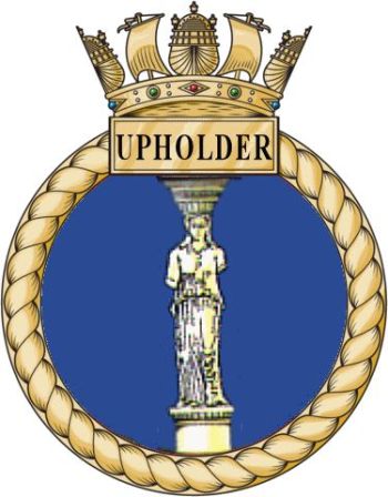Coat of arms (crest) of the HMS Upholder, Royal Navy