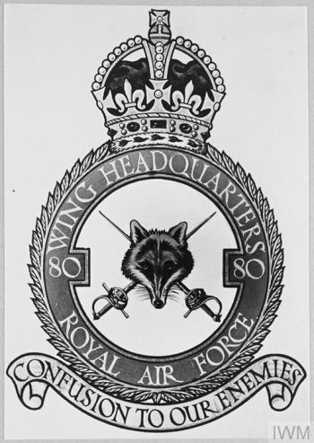 Coat of arms (crest) of the No 80 Wing Headquarters, Royal Air Force