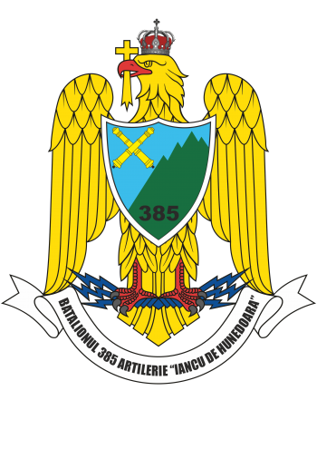 Coat of arms (crest) of the 385th Artillery Battalion Iancu de Hunedoara, Romanian Army