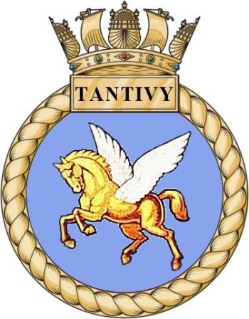 Coat of arms (crest) of the HMS Tantivy, Royal Navy