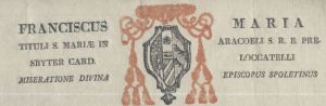 Arms of Francesco Maria Locatelli