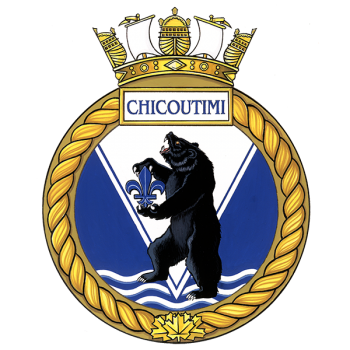 Coat of arms (crest) of the HMCS Chicoutimi, Royal Canadian Navy