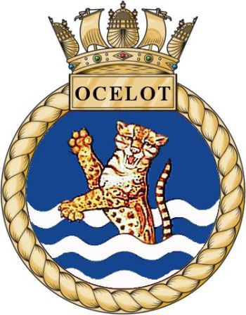 Coat of arms (crest) of the HMS Ocelot, Royal Navy