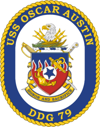 Coat of arms (crest) of the Destroyer USS Oscar Austin