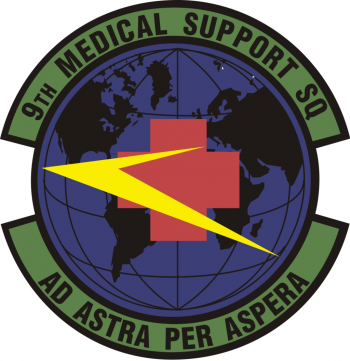 Coat of arms (crest) of the 9th Medical Support Squadron, US Air Force
