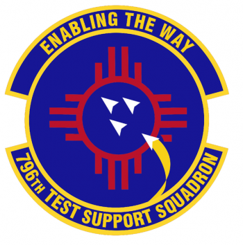 Coat of arms (crest) of the 796th Test Support Squadron, US Air Force
