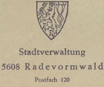 Wappen von Radevormwald/Coat of arms (crest) of Radevormwald