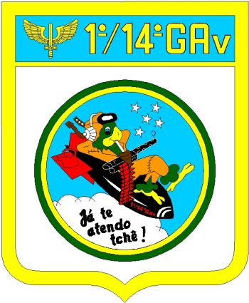 Coat of arms (crest) of the 1st Squadron, 14th Aviation Group, Brazilian Air Force