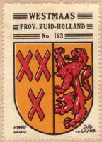 Wapen van Westmaas/Arms (crest) of WestmaasHet wapen in de Koffie Hag albums +/- 1930
