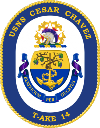 Coat of arms (crest) of the Dry Cargo Ship USNS Cesar Chaves (T-AKE-14)