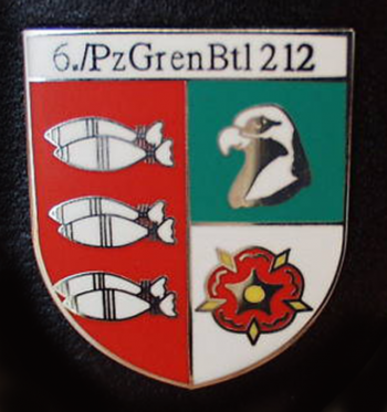 Coat of arms (crest) of the 6th Company, Armoured Grenadier Battalion 212, German Army