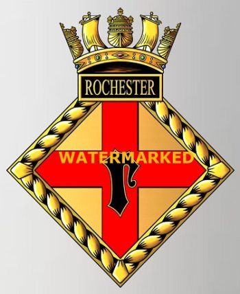 Coat of arms (crest) of the HMS Rochester, Royal Navy