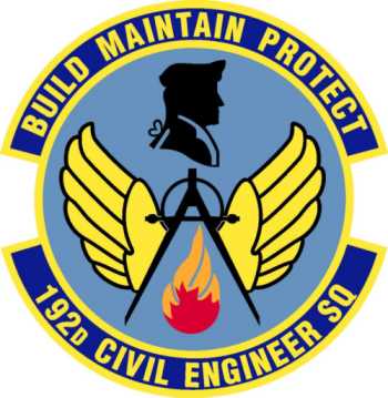 Coat of arms (crest) of the 192nd Civil Engineer Squadron, Virginia Air National Guard