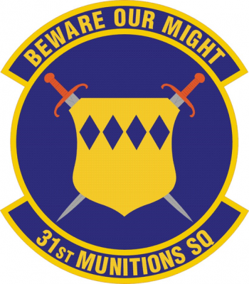 Coat of arms (crest) of the 31st Munitions Squadron, US Air Force