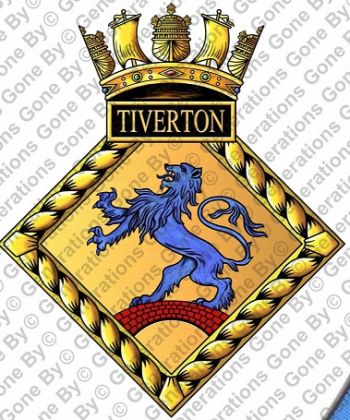 Coat of arms (crest) of the HMS Tiverton, Royal Navy