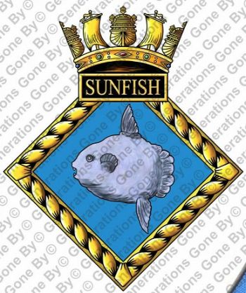 Coat of arms (crest) of the HMS Sunfish, Royal Navy
