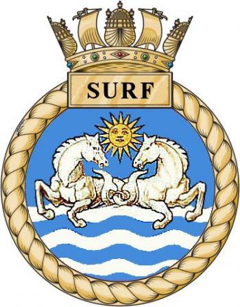 Coat of arms (crest) of the HMS Surf, Royal Navy