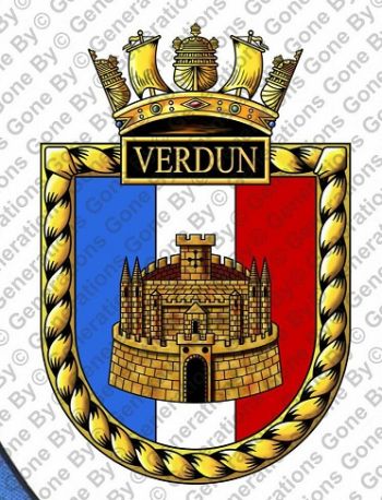 Coat of arms (crest) of the HMS Verdun, Royal Navy
