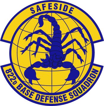 Coat of arms (crest) of the 822nd Base Defense Squadron, US Air Force