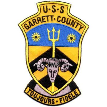 Coat of arms (crest) of the Landing Ship Tank USS Garrett County (LST-786)